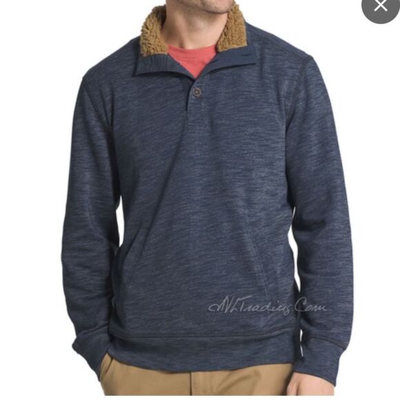 G.H. BASS & CO. ROCK RIVER LONG SLEEVE BUTTON MOCK FLEECE PULLOVER SIZE LG EUC! - Picture 1 of 9
